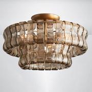 Eicho 2-Tier Glass Round Flushmount Ceiling light 18