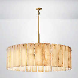 Elamette Alabaster Round Chandelier 48