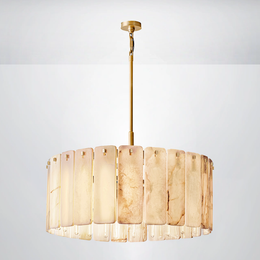 Elamette Alabaster Round Chandelier 36