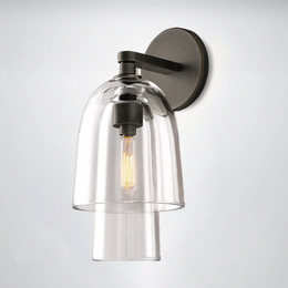 Bloom Clear Glass Flute Sconce