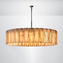 Elamette Alabaster Round Chandelier 60