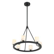 Fusion 6 Light Chandelier Alabaster