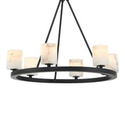 Fusion 6 Light Chandelier Alabaster
