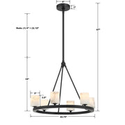 Fusion 6 Light Chandelier Alabaster