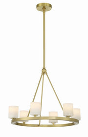 Fusion 6 Light Chandelier Alabaster