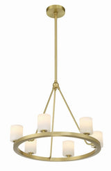 Fusion 6 Light Chandelier Alabaster