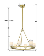 Fusion 6 Light Chandelier Alabaster