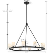 Fusion 10 Light Chandelier Alabaster