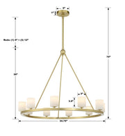 Fusion 10 Light Chandelier Alabaster