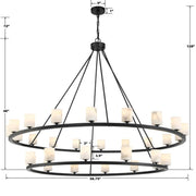 Fusion 30 Light Chandelier Alabaster