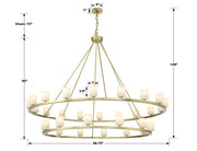 Fusion 30 Light Chandelier Alabaster