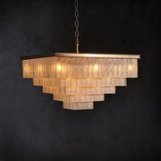 Jasper Glass Square Chandelier