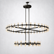 Arcanie Crystal Shades 2-tier Round Chandelier 60''