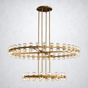 Arcanie Crystal Shades 2-tier Round Chandelier 60''
