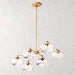 Bratle Clear Glass Mobile Linear Chandelier
