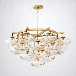 Bratle Clear Glass Round Chandelier 48