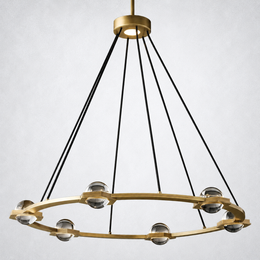 Coikle Crystal Ball Round Chandelier 36