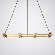 Coikle Crystal Ball Rectangular Chandelier 54