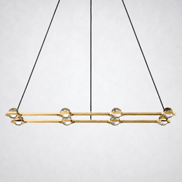 Coikle Crystal Ball Rectangular Chandelier 54