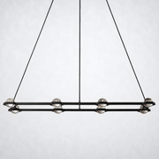 Coikle Crystal Ball Rectangular Chandelier 54