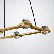 Coikle Crystal Ball Rectangular Chandelier 54