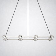 Coikle Crystal Ball Rectangular Chandelier 54