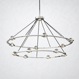 Coikle Crystal Ball 2-Tier Round Chandelier 60