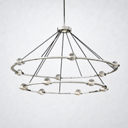 Coikle Crystal Ball 2-Tier Round Chandelier 60