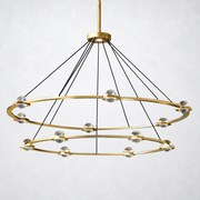 Coikle Crystal Ball 2-Tier Round Chandelier 60