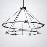 Coikle Crystal Ball 2-Tier Round Chandelier 60