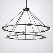Coikle Crystal Ball 2-Tier Round Chandelier 60
