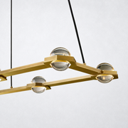 Coikle Crystal Ball Rectangular Chandelier 72