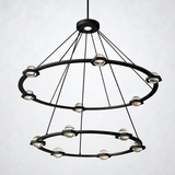 Coikle Crystal Ball 2-Tier Round Chandelier 48