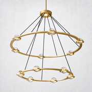 Coikle Crystal Ball 2-Tier Round Chandelier 48