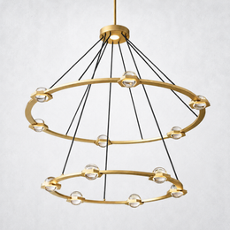 Coikle Crystal Ball 2-Tier Round Chandelier 48