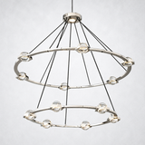 Coikle Crystal Ball 2-Tier Round Chandelier 48