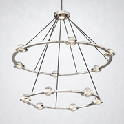 Coikle Crystal Ball 2-Tier Round Chandelier 48