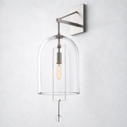 Furelit Brass Grand Wall Sconce Glass Shade
