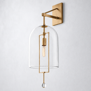 Furelit Brass Grand Wall Sconce Glass Shade