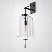 Furelit Brass Grand Wall Sconce Glass Shade