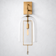 Furelit Brass Grand Wall Sconce Glass Shade