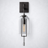 Furelit Brass Small Wall Sconce Glass Shade