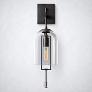 Furelit Brass Small Wall Sconce Glass Shade