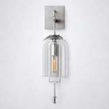 Furelit Brass Small Wall Sconce Glass Shade
