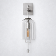 Furelit Brass Small Wall Sconce Glass Shade