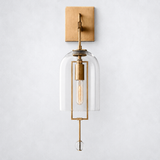 Furelit Brass Small Wall Sconce Glass Shade