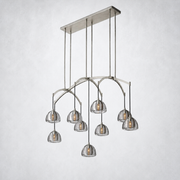Hemisp Glass Linear Chandelier 54