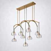 Hemisp Glass Linear Chandelier 54