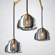 Hemisp Glass Linear Chandelier 54