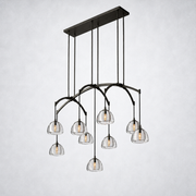 Hemisp Glass Linear Chandelier 54